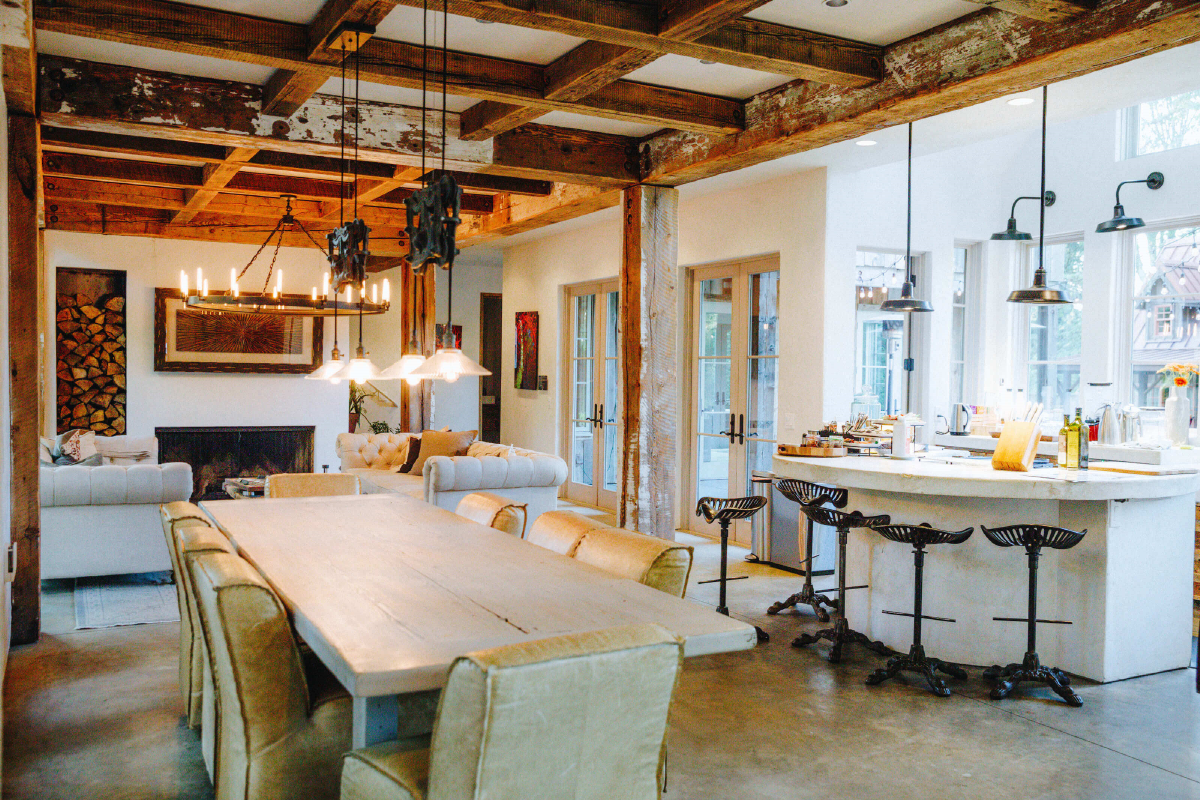 kitchen and dining room